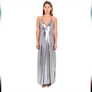 American Apparel Metallic Jersey Strappy Dress (Black)